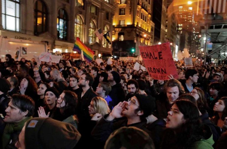 Protesters Return To Trump Tower For Second Night After Trump’s Election Win