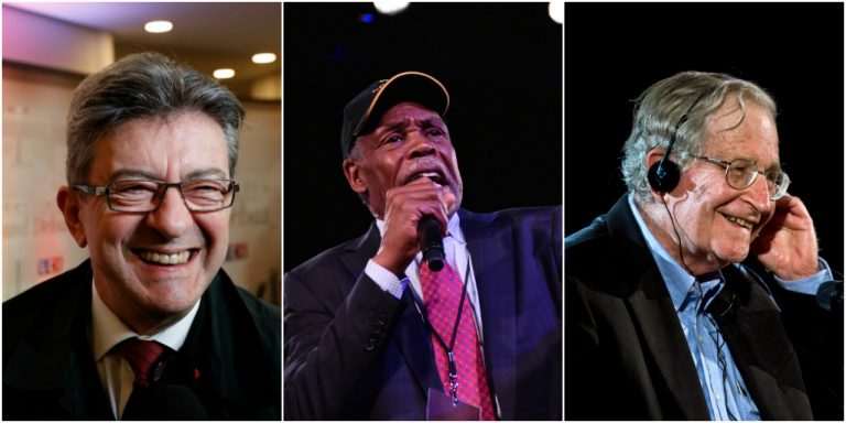 Mark Ruffalo, Danny Clover, Noam Chomsky pour Jean-Luc Melenchon