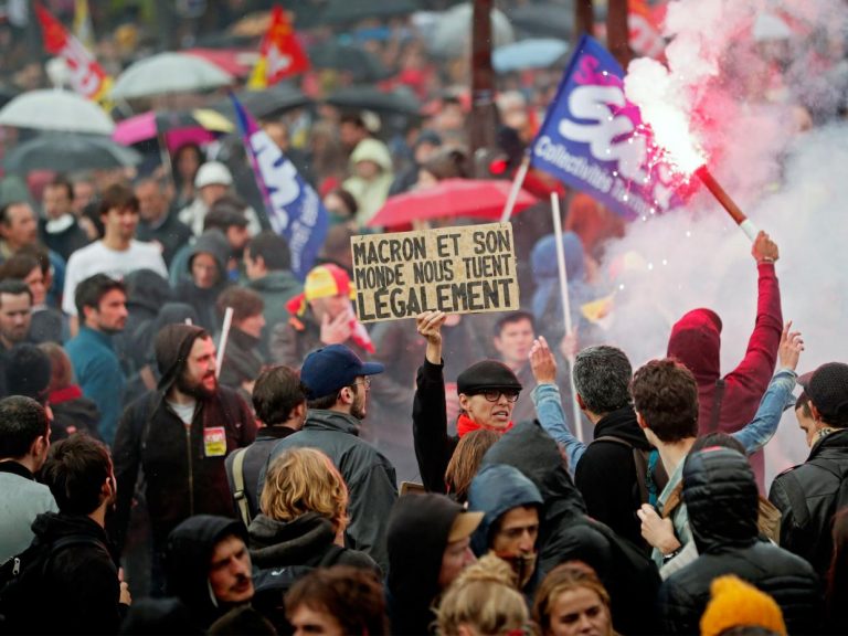 France strikes: Workers stage mass protests at Macron’s plans to weaken labour laws