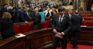 Puigdemont, Catalan ministers turn up in Brussels as Madrid sues them for rebellion