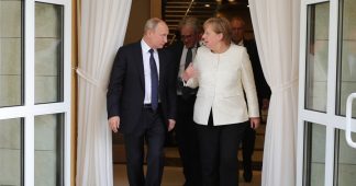 Putin, Merkel discuss defense against Trump’s sanctions drive