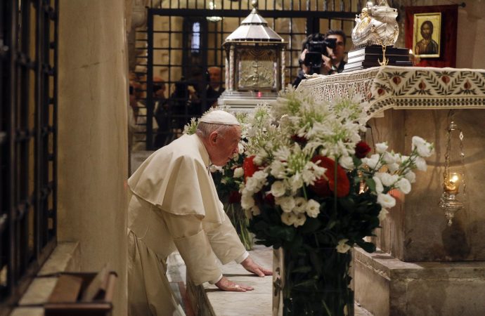 The Pope protests for the suffering of Christians in the Middle East. But this is a result, if not an aim, of the Neocon wars