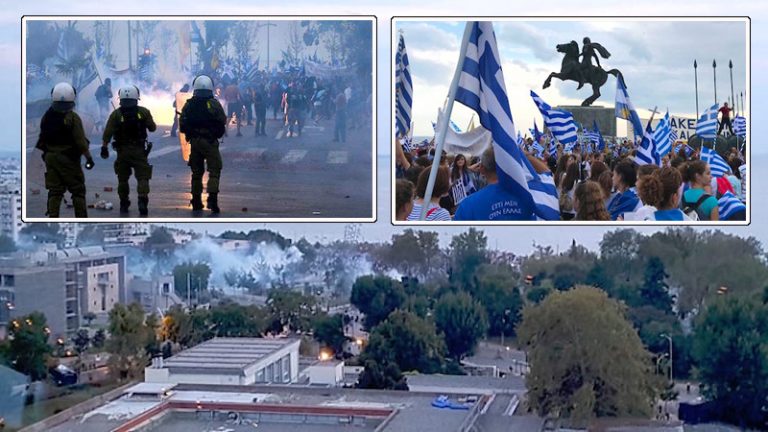 Violent Riots at Rallies across Thessaloniki