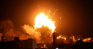 Israel bombs TV station in Gaza amid massive border flare-up