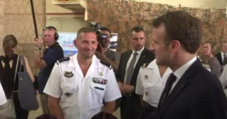 Macron visits France’s largest military base overseas