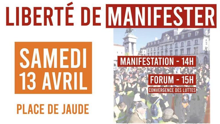 Manifestation pour la liberté de manifester – Samedi 13 avril rassemblements partout en France