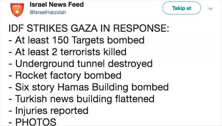 Israeli media tweet proves Anadolu attack deliberate