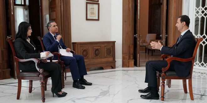 President al-Assad’s interview given to al-Sourya and al-Ikhbarya TVs