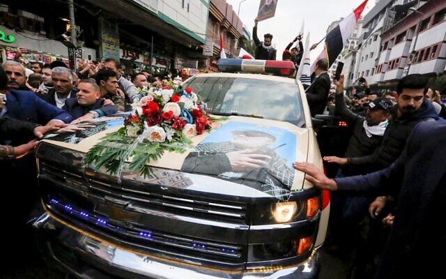 Chants of ‘death to America, death to Israel’ at Baghdad funeral