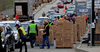 Thousands line up at US food pantries as hunger surges due to coronavirus crisis