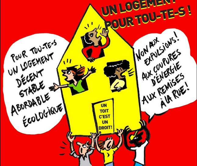 Non aux expulsions, aux remises à la rue, et aux coupures d’énergie!