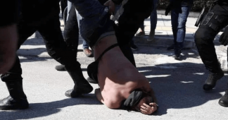 Police brutality against protesting student in Thessaloniki