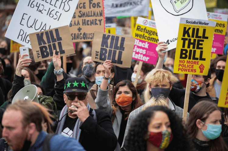 ‘Kill the Bill’: Londoners march against proposed law that would give police more powers to crack down on public protests