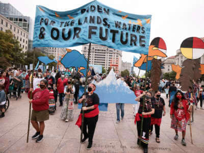 “People vs. Fossil Fuels”: Over 530 Arrested in Historic Indigenous-Led Climate Protests in D.C.