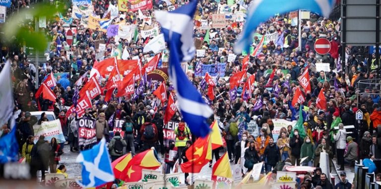 Indigenous activists lead tens of thousands in mass climate demonstration