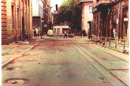 Who was responsible for the market place massacres in Sarajevo ?