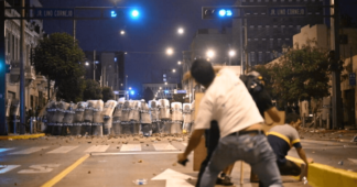 Clashes in Lima as thousands rally against Peru government