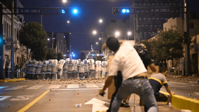 Clashes in Lima as thousands rally against Peru government