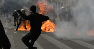 Clashes break out in Greece as thousands protest against train tragedy