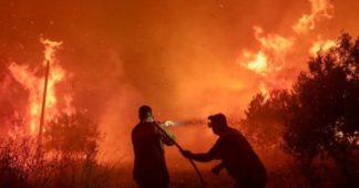 Four big fires still burning in Greece; locals desperate (videos)