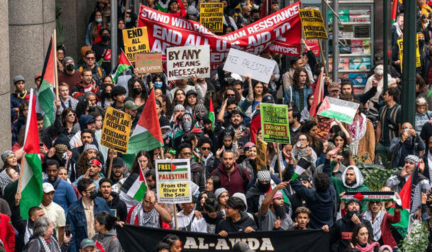 Hundreds of Protesters Rally for Palestine in NYC as Israeli Death Toll Tops 600