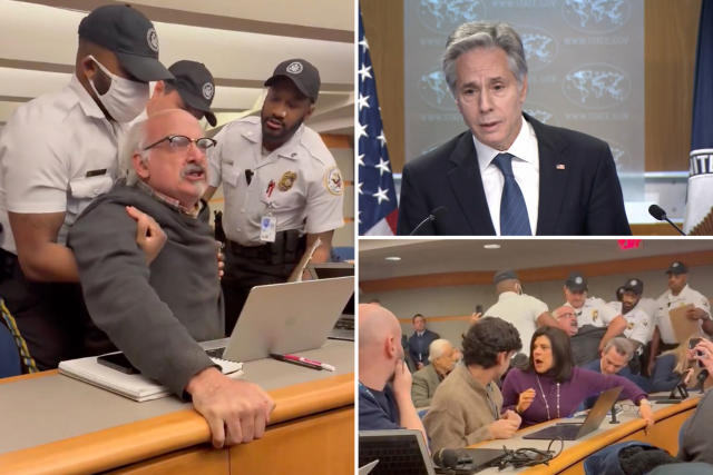 ‘Why aren’t you in the Hague?’: Chaos erupts at Antony Blinken’s final press conference