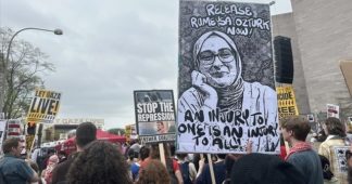 Thousands march for Palestine, call for release of Rumeysa Ozturk, Mahmoud Khalil, and others