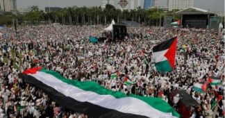 Pro-Palestinian protesters march in Jakarta against Israeli attacks on Gaza