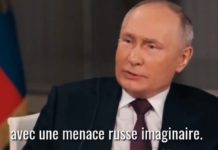 POUTINE : « La Russie ne menace personne »