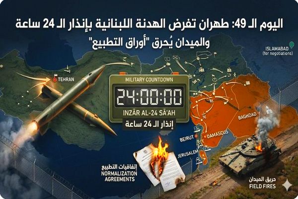 “Day Forty-Nine: Tehran Imposes the Lebanese Truce with a “24-Hour Ultimatum”… Trump Peddles Illusions While the Battlefield Burns the “Cards of Normalization”! — Talal Nahle**
