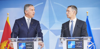 NATO Secretary General Jens Stoltenberg and Prime Minister of Montenegro Milo Djukanovic