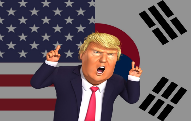 Trump-Calligula threatening Korea