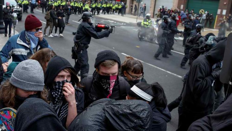 US anti-Trump protesters facing decades behind bars