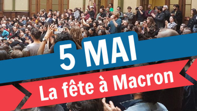 LA FETE A MACRON AG logistique du 24/04/2018 Bourse du travail Paris