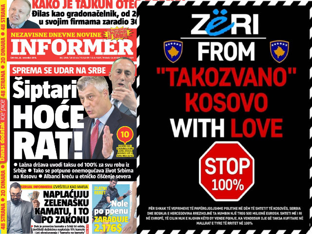 Albanians (USA) are threatening Serbia with war