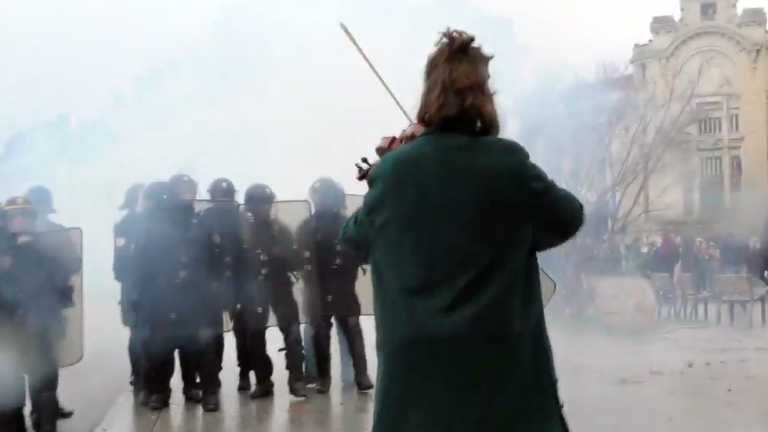 Music in mayhem: Artists hit the streets with Yellow Vest protesters