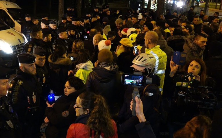 Gyros bleus Acte 1 – Policiers en colère à deux pas de l’Élysée / Paris – France 20 décembre 2018