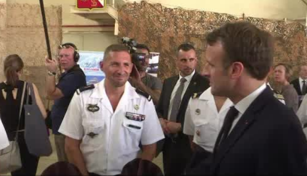 Macron visits France’s largest military base overseas