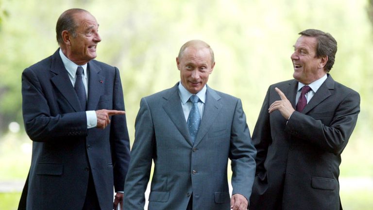 Chirac, Poutine et Schröder : le trio européen des années 2000