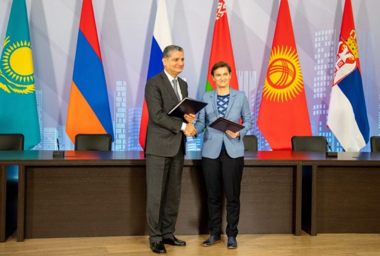 Eurasian Economic Union, Serbia sign free trade agreement
