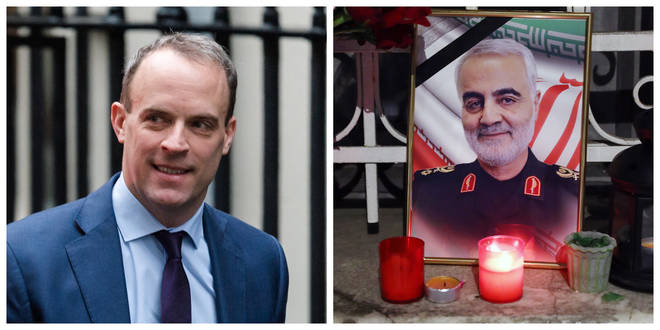 UK’s Raab says US had right of self defense in Soleimani killing