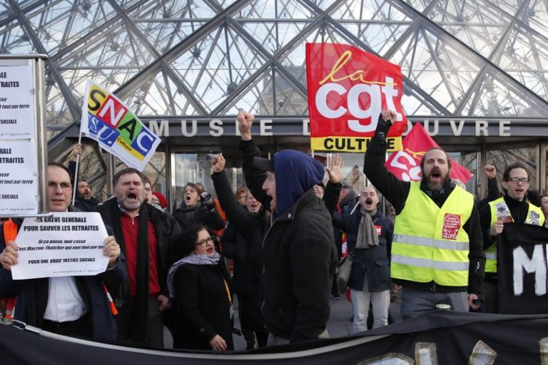 Protests close Louvre museum in Paris amid pension strikes