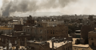 Saudi-led coalition intensifies Yemen air raids, hits grains port