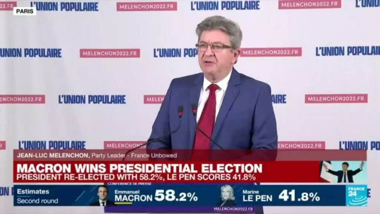 Hard-left candidate defeated in round 1, Melenchon reacts to Macron’s victory