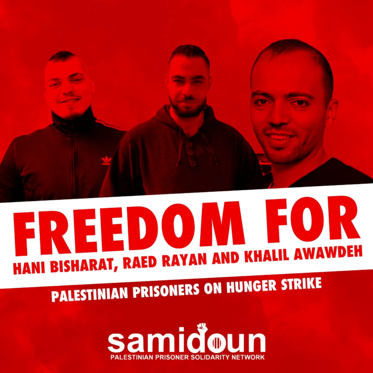 Palestinian prisoners on hunger strike: Severe health deterioration for Khalil Awawdeh and Raed Rayan