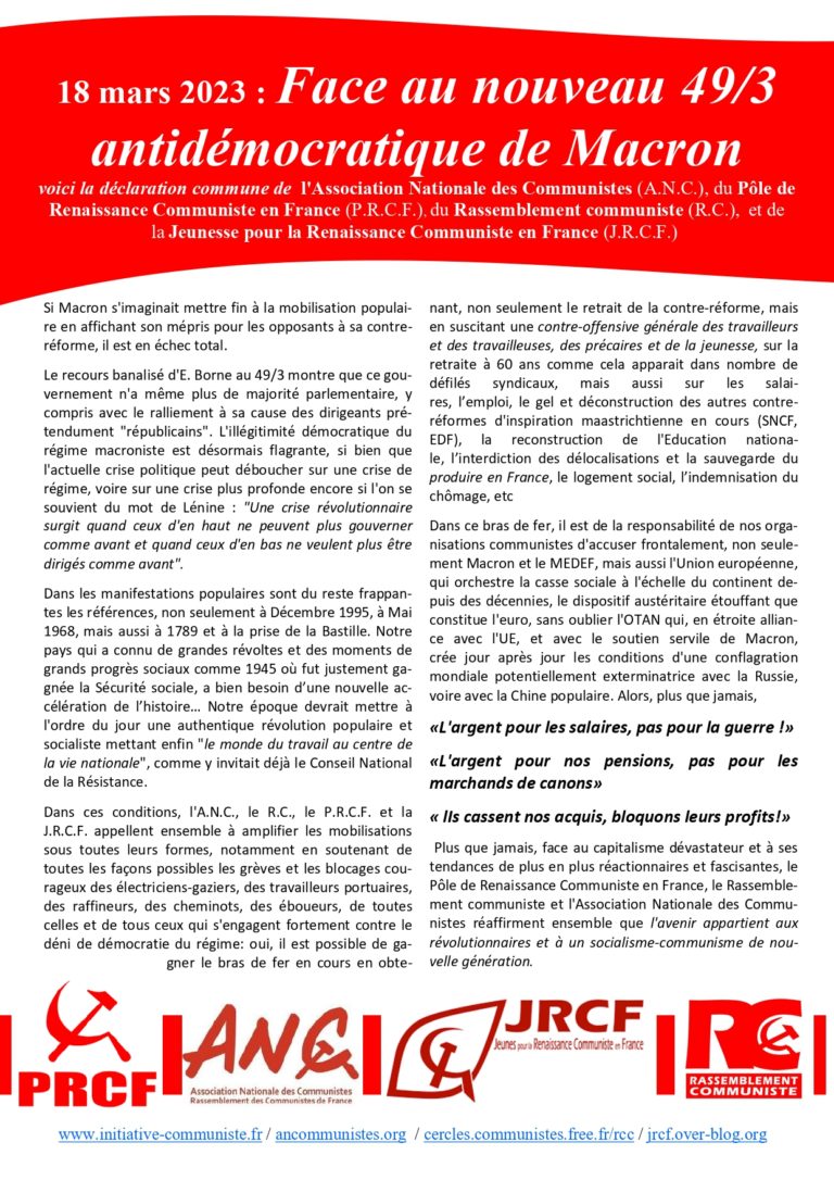 l’Urgence du moment ! Que faire ? Gagner !
