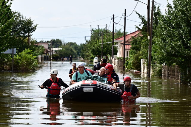 Hundreds of people rescued from flooded villages in Greece