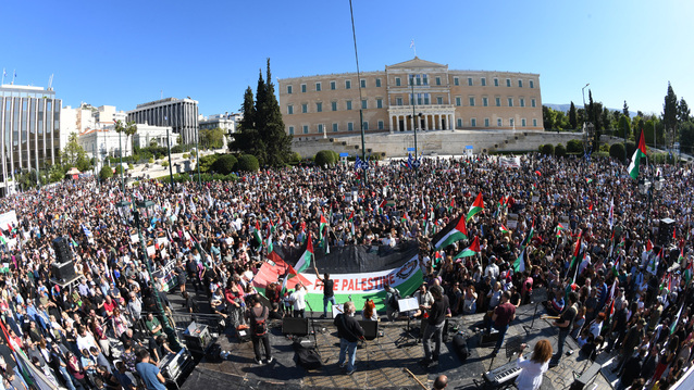 Athens, Greece: Enormous demonstration in solidarity with Palestine