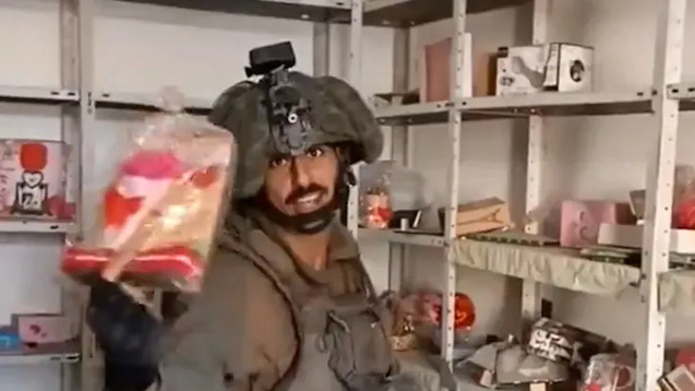 Israeli soldier makes video vandalising Palestinian shop in Gaza