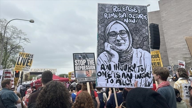Thousands march for Palestine, call for release of Rumeysa Ozturk, Mahmoud Khalil, and others